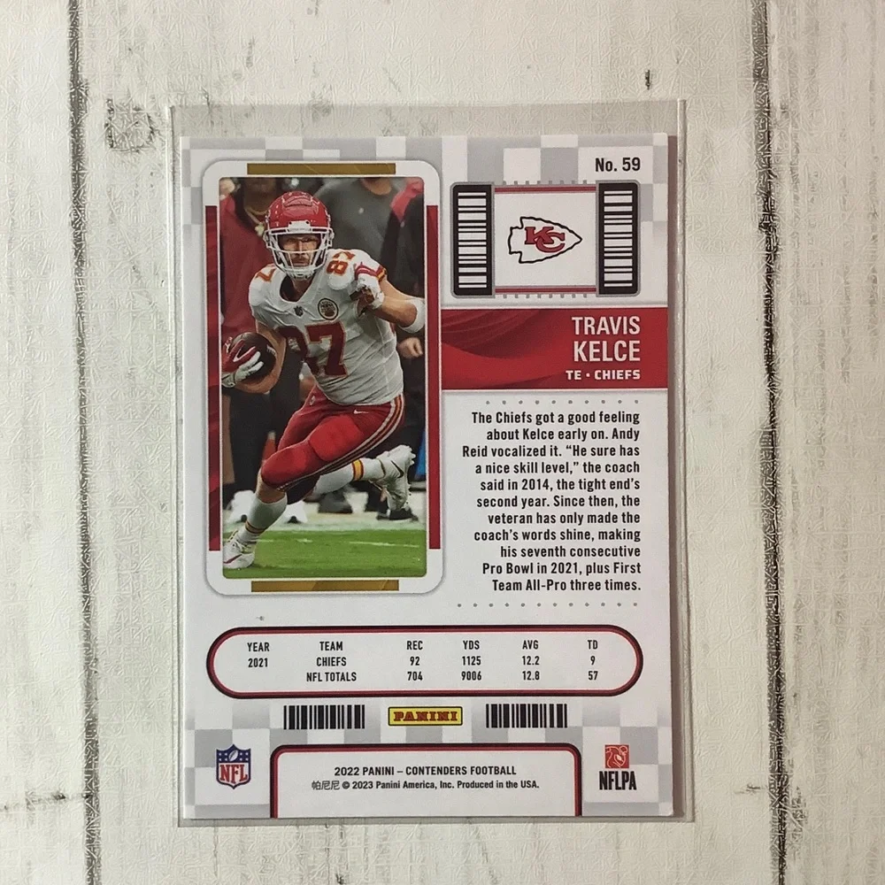 2022 Panini Contenders 59 Travis Kelce Kansas City Chiefs Football Card